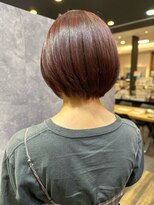 ザ ラブズ ラフズ ヘアー 本店(the loves laughs hair)&nbsp;まるみショートボブ♪艶感ワインレッドカラー