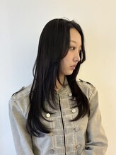 ヘアースタジオ ゼン カロン(Hair studio Zen kalon) ワンホンレイヤー/ダークグレー/カーテンバング20代30代40代50代