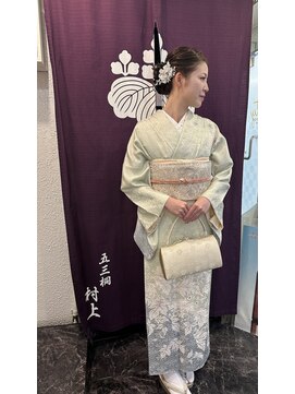 五三桐 村上 ◎高級正絹訪問着レンタル◎着付け◎ヘアセット