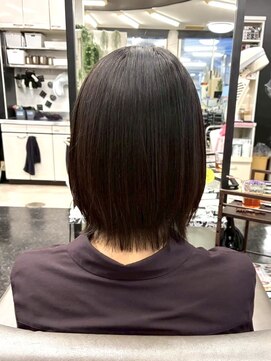 びゃんびゃん 浅水本店 大人ガーリー/似合わせカット/ダークアッシュ/縮毛矯正/髪質改善