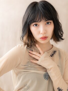 カバーヘア ブリス 上尾西口店(COVER HAIR bliss) イヤリングカラーデジタルパーマ抜け感ゆるふわボブ20代30代X