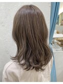 大人可愛い柔らかミディ♪ソフトグレージュ