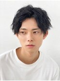 センターパートニュアンスパーマ
