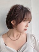 レイヤーショートボブ ダークブラウンカラー10代～40代◎