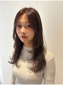 ハッシュカット/セミロング/似合わせ/暖色カラー