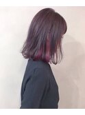 切りっぱなしボブ×インナーカラー
