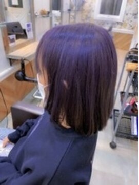 レム ナガノ(REM) おしゃれ可愛いボブ＋バイオレットカラー