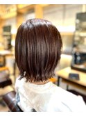 ぶつ切りボブ×ショコラアッシュ×似合わせカット/30代40代50代