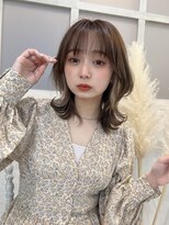 ヘア ルミナス バイ フォルテ(HAIR LUMINAS by FORTE)&nbsp;ウルフミディ×インナーカラー×斜めバング×モテ髪