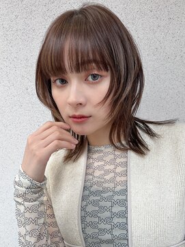 ミンクス渋谷スマートサロン(MINX shibuya smart salon) ショート 姫カット ダークアッシュ 魅力倍増カール シアーカラー