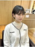 ひし形コンパクト丸みショート×前髪あり　２０代３０代
