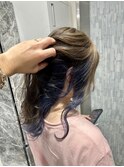 インナーブルー、ダブルカラー、ブリーチカラー