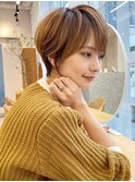 顔周りレイヤーカット小顔ボブルフ/ブリーチなし透明感カラー