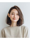 品よくまとまるナチュラルワンカールボブ