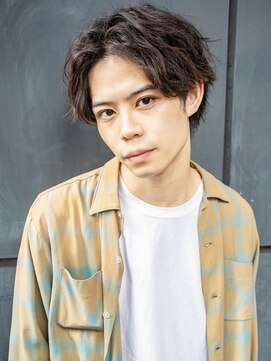 メンズ/センターパート/ツイストスパイラルパーマ