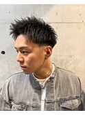 大人爽やか◎黒髪ショートアップバングジェットモヒカン