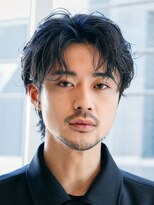 フィフス 渋谷(fifth) 渋谷大人ニュアンスフェザーパーマメンズカットセンターパート