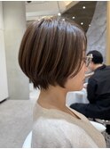 髪質改善カラーの丸みショートボブ＊