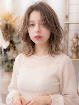 カバーヘア ブリス 志木南口駅前店(COVER HAIR bliss) かきあげバング外ハネクラゲカットブリーチなし裾カラー30代c9
