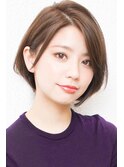 アシメショートエアリーショートグレージュナチュラルボブ