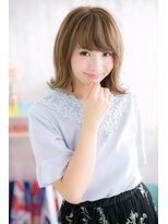 ヘアアンドビューティー ミック(Hair & Beauty miq)&nbsp;大人かわいいハイライトカラー…外ハネフレンチロブヘアc1