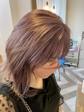 ロンドポレール 北千住(Lond polaire) 【航治郎】艶髪ミディ/インナーカラー/ペールベージュ