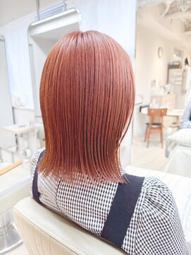 テトラ バイ ネオリーブ 横浜西口店(tetra by neolive) ぷつっとボブ×オレンジカラー