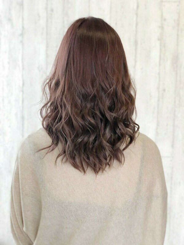 ゆるふわ波ウェーブ×美髪3Dカラーピンクパープル：L182960964｜エアー