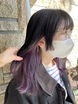 ローリーポーリークラウン(Roly Poly Clown) ミディアムレイヤー/インナーカラー/ラベンダー ＊ 20代30代40代