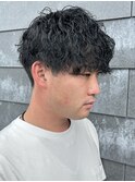 メンズマッシュパーマ波巻きスパイラルパーマニュアンスパーマ