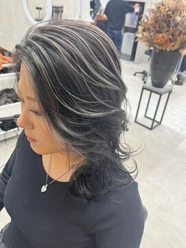 ピンク バイ アンジェリカ 瓢箪山店(PINQ by ANGELICA) #PINQ#コントラストハイライト#グレー