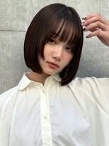 オムニス 表参道(Omnis)&nbsp;顎下韓国ボブヘア顔まわりレイヤーイメチェン暗髪ブラウンカラー