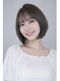 【ブラウン×丸みボブ】