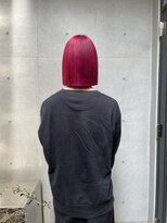 ヴァーディ オモテサンドウ(Vardy omotesando)&nbsp;red/赤髪 ボブ メンズ ブリーチカラー ビビット