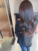 アミリー 成田美郷台店(Amily) 外ハネウェーブ×暗髪カッパーブラウンロング艶髪