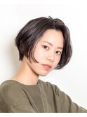 黒髪モードレトロボブ