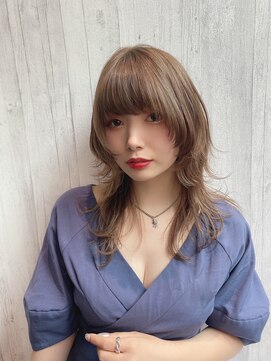 リアイス(Re:ICE) ミニウルフ/くすみブルー/流れるレイヤー/インナーハイライト