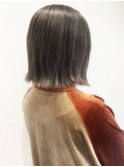 切りっぱなし外ハネボブ×シアーカラーグレージュグレーベージュ