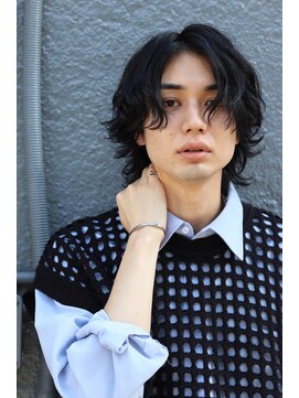 ブークル(boucle) メンズミディアムウルフパーマ スパイラルパーマウルフ