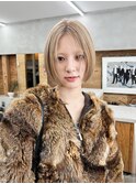 ブロンドベージュ ベージュカラー ミニボブ