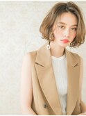 抜け感大人美人くせ毛風小顔切りっぱなしエアリーボブtk大宮