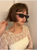 透明感たっぷりオリーブブラウンのぱつbob