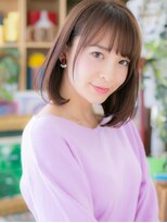 カバーヘア ブリス 大宮西口(COVER HAIR bliss)&nbsp;大人可愛いシースルーバング切りっぱなしボブc7大宮20代30代40代