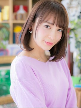 カバーヘア ブリス 大宮西口(COVER HAIR bliss) 大人可愛いシースルーバング切りっぱなしボブc7大宮20代30代40代