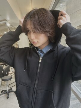 メゾンアクア 表参道(Maison ACQUA) =メンズボブ/フェザーパーマ／MEN’S HAIR/ダークブラウン