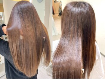 ソーホー SOHO 彦根店の写真/【極上の艶髪へ】クセや広がりを解消し、手触り滑らかな理想のストレート。朝の準備が劇的に楽になる感動を