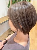 横須賀中央大人ショートボブイルミナカラー髪質改善オージュア