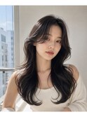 韓国風レイヤーカット_顔周り前髪カットハッシュカット調布