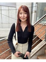 スロウ 代官山(Sraw) 顔周りカット ステップカット オレンジブラウン