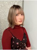 ハッシュボブレイヤーボブくびれボブウルフボブブリーチカラー